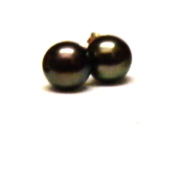 Black 5mm Button Stud Earrings
